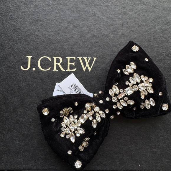 J. Crew Velvet bow clip with crystals - Picture 1 of 5